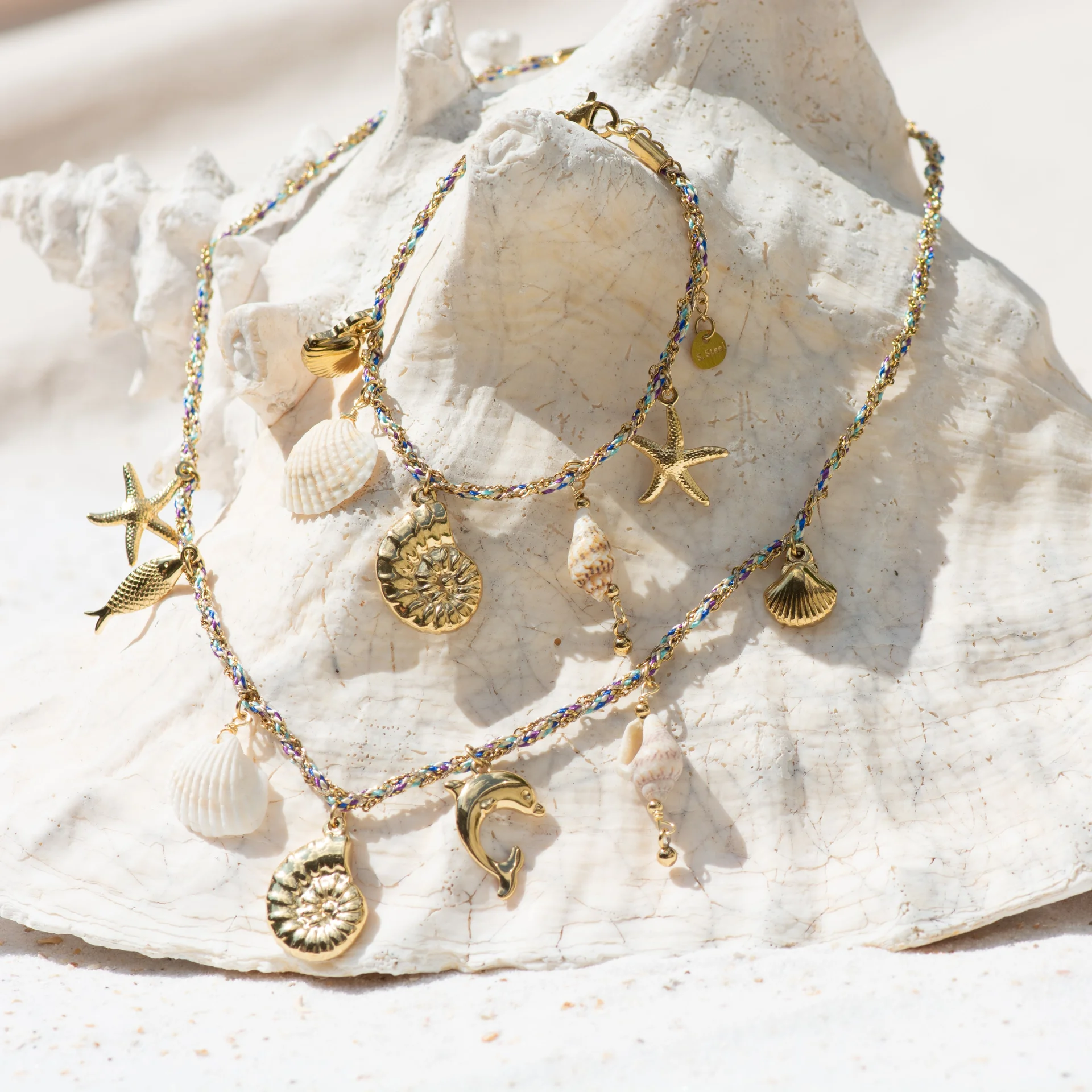 Noï Necklace Blue/Gold