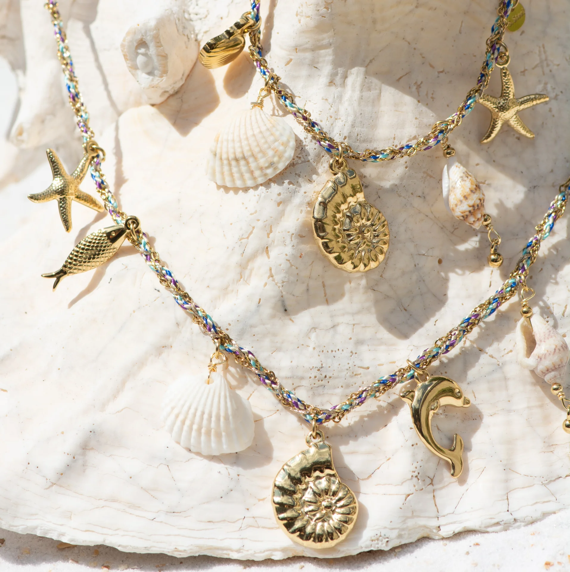 Noï Necklace Blue/Gold - Afbeelding 2
