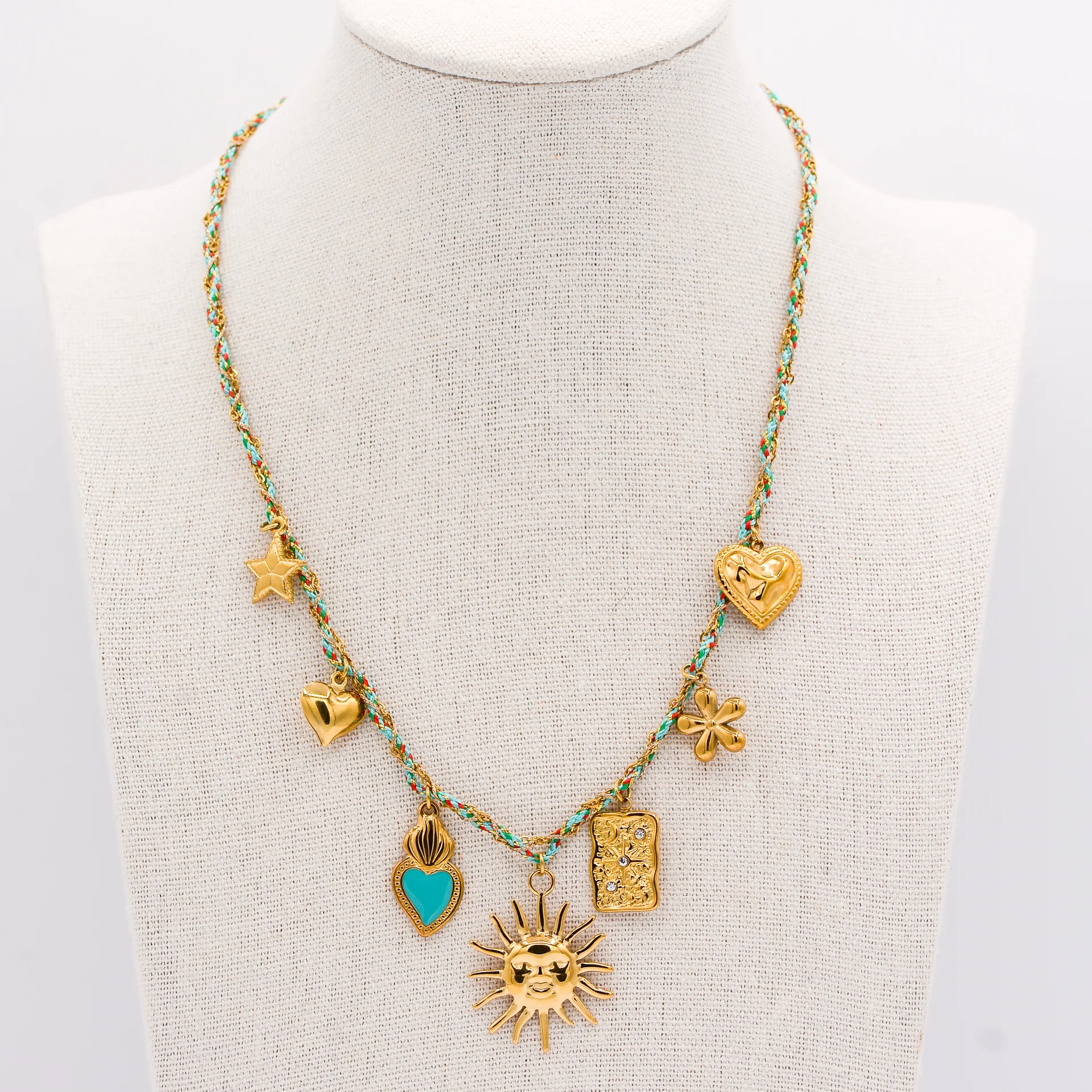 Boï Necklace Gold/Blue