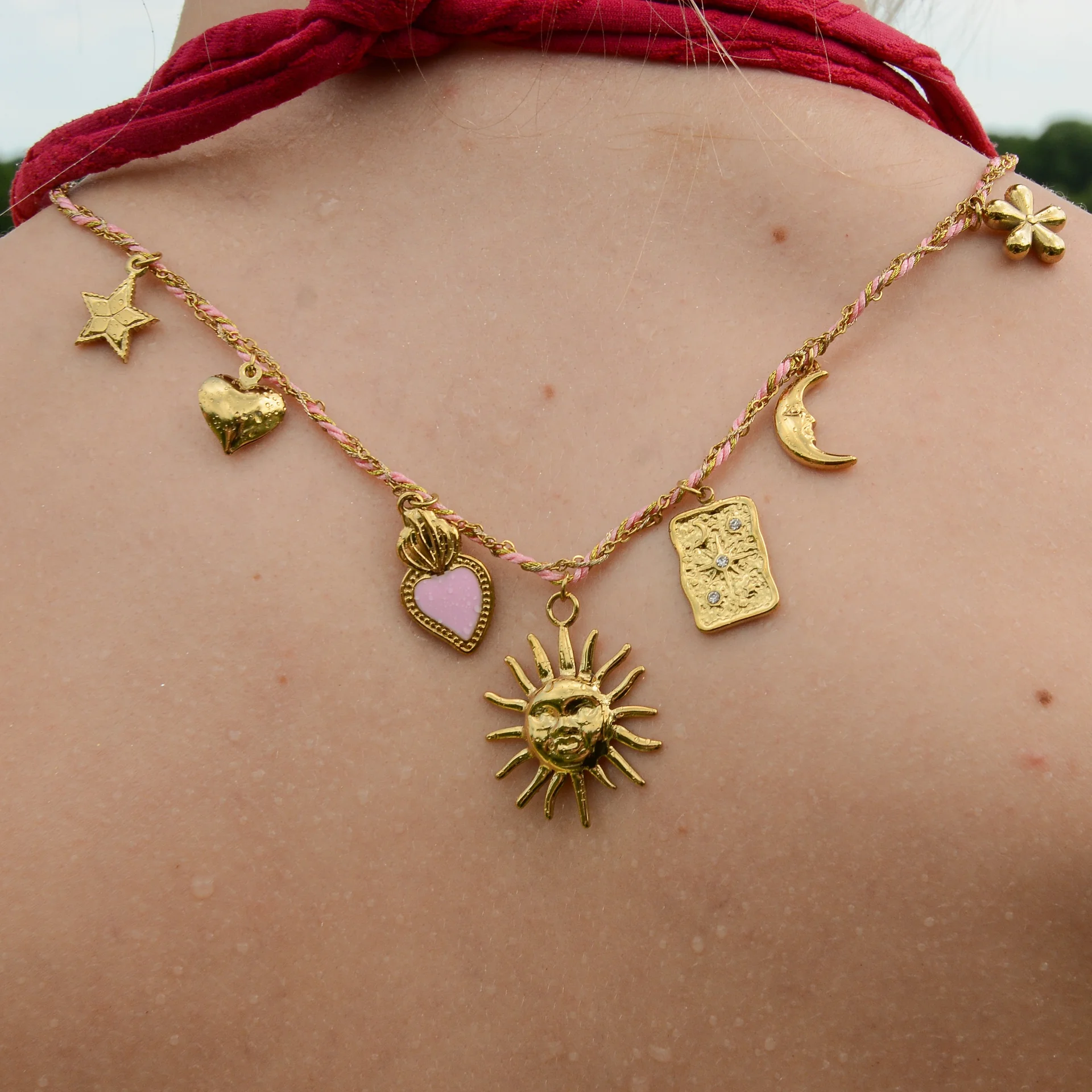 Boï Necklace Gold/Pink - Afbeelding 2