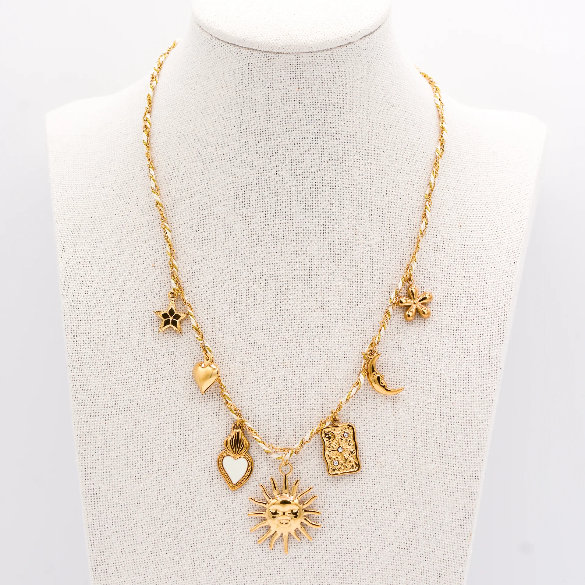 Boï Necklace Gold/White