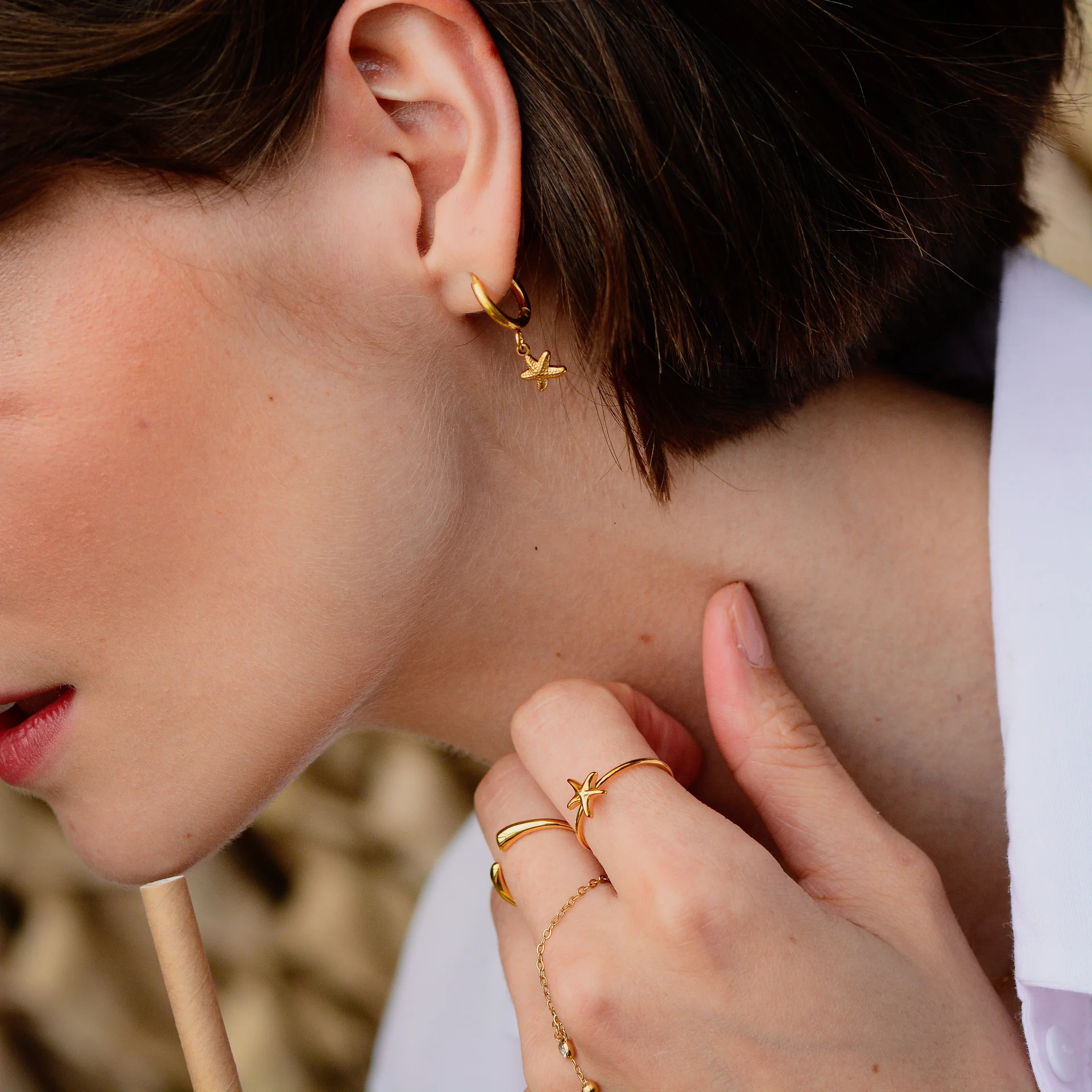 Faye Earrings Gold - Afbeelding 2